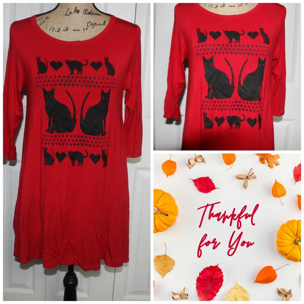 Red cat tunic